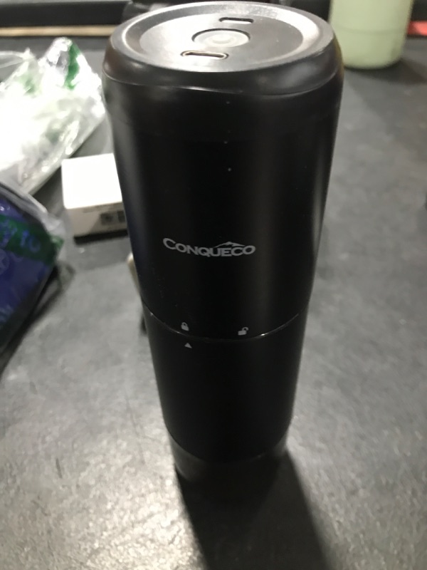 Photo 1 of Portable Electric Burr Coffee Grinder: CONQUECO Small Coffee Bean Grinding Machine - Rechargeable Stainless Conical Burr Grinders with Multiple Grind Settings, 20g (with Brush)
