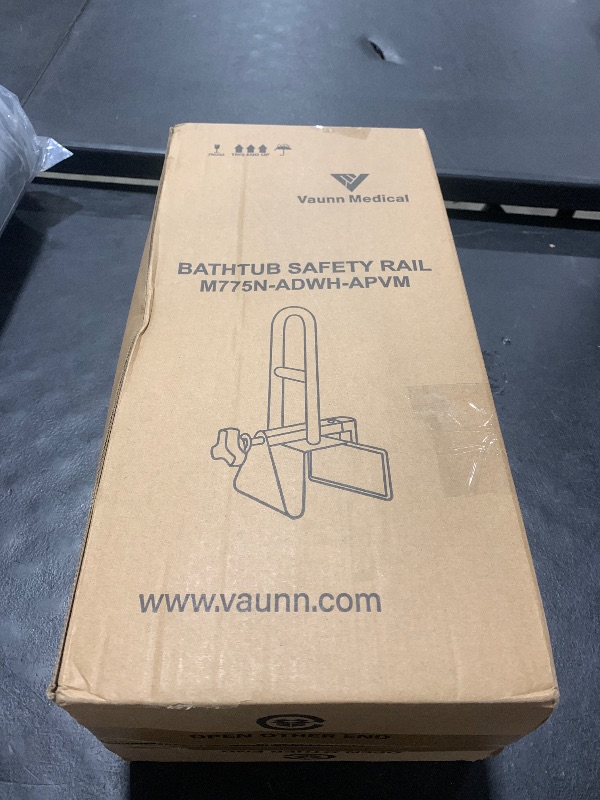 Photo 1 of FSA/HSA Eligible, Vaunn Adjustable Bathtub Safety Rail Shower Grab Bar Handle, Stainless Steel, White