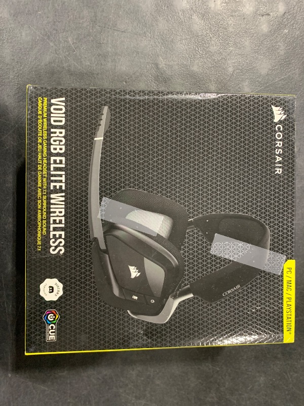 Photo 1 of CORSAIR VOID RGB ELITE Wireless Gaming Headset – 7.1 Surround Sound – Omni-Directional Microphone – Microfiber Mesh Earpads – Up to 40ft Range – iCUE Compatible – PC, Mac, PS5, PS4 – Carbon