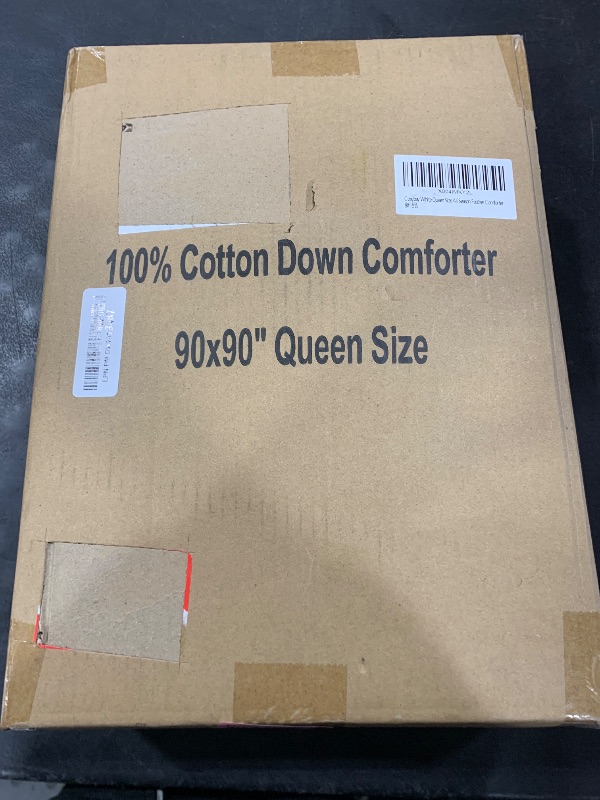 Photo 1 of Cosybay Queen Size Feather Down Fiber Comforter - Ultra Fluffy 100% Cotton Duvet Insert, All Season Hotel Luxury Bedding with Corner Tabs, 90"x90" White