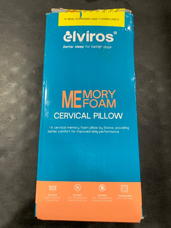 Photo 1 of Elviros Cervical Memory Foam Pillows for Neck and Shoulder Pain, Neck Pillow for Sleeping, Side Sleeper Pillows for Adults, Ergonomic Orthopedic Sleeping for Back and Stomach Sleepers (Medium Firm)