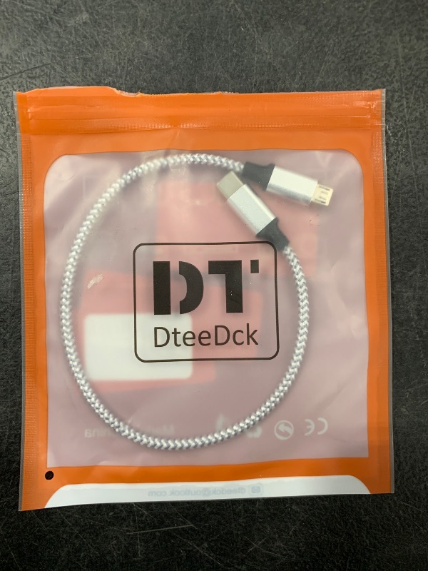 Photo 1 of DteeDck USB C to Micro USB Cable 1ft, 16W Charging & 480Mbps Data Transfer USBC Type C to MicroUSB Cord Braided Male to Male USB-C 2.0 30.5cm for Old Android Phone Kindle PS4 Xbox One and More
