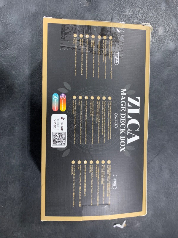 Photo 1 of ZLCA Card Deck Box with Display Window,MTG Commander Deck Box Fits 200 Double-Sleeved Cards with Dice Tray & 35pt Magnetic Card Holder-Black&Blue