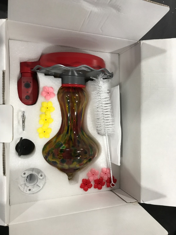 Photo 1 of BBPECO Glass Smart Hummingbird Feeder with 2K HD Camera Solar Powered - AI Identify & Water Detection, Instant Notification, Leakproof & Ant Moat, Work with Alexa & Google Assistant