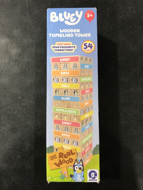 Photo 1 of Bluey Tumbling Tower – 54 Colorful Wooden Blocks – Fun Family Game – FSC Certified for Children 3 Years and Up
