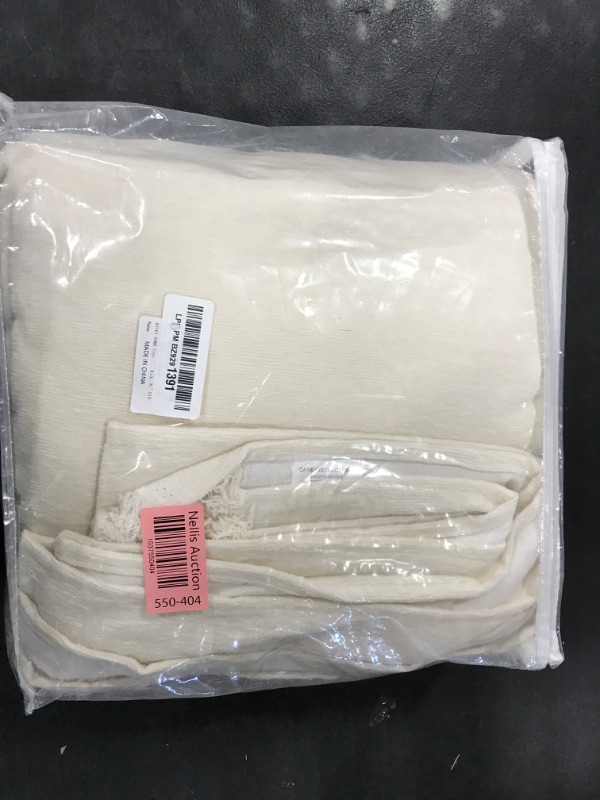 Photo 1 of MYSKY HOME Pet-Friendly Couch Cover - Beige Chenille, 3-Cushion, L-Shape, 91" x 150"