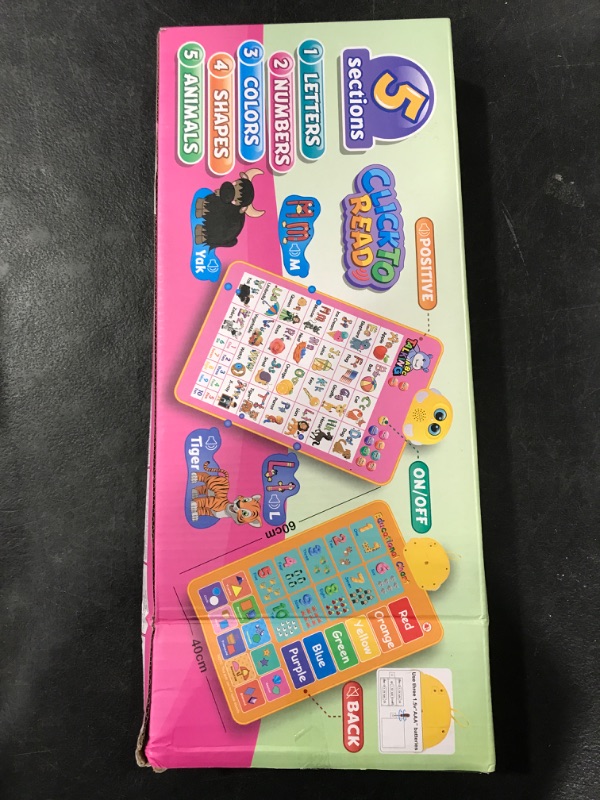 Photo 1 of Interactive Alphabet Wall Chart, Talking ABC, 123s, Music Poster, Kids Learning Toys for Toddlers 1-3, Electronic Educational Toddler Toy, Educational Gift for Age 1 2 3 4 5 Year Old Girls Boys - Pink