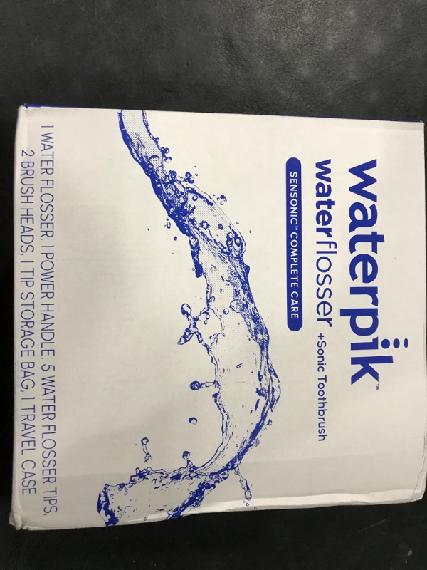 Photo 1 of Waterpik Sensonic Complete Care Water Flosser and Rechargeable Electric Toothbrush Combo Set for Teeth Cleaning and Flossing, CC-04, White, Packaging May Vary