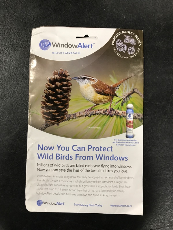 Photo 1 of WindowAlert Pinecone Anti-Collision Decal - UV-Reflective Window Decal to Protect Wild Birds from Glass Collisions - Made in The USA