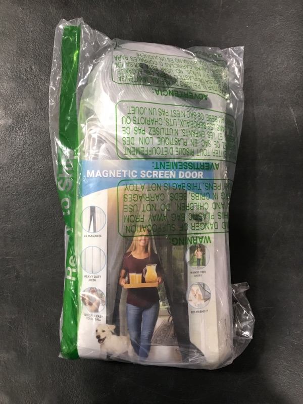 Photo 1 of The Original Flux Magnetic Screen Door 38"x82" – Easy Install, Strong Magnet Strength, Self-Sealing Mesh, Pet Tested, Hands-Free Entry, Door Screen Magnetic Closure, Keeps Bugs Out - White