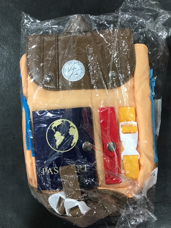 Photo 1 of THREE-IN-ONE Toddler Backpack 1-3, Busy Book and Leash, Montessori Toys for 1 2 3 4 Year Old, Autism Sensory Toys, Travel Toys for Airplane Car, Pre-K Learning Fine Motor Skills, Gifts for Girl Boy