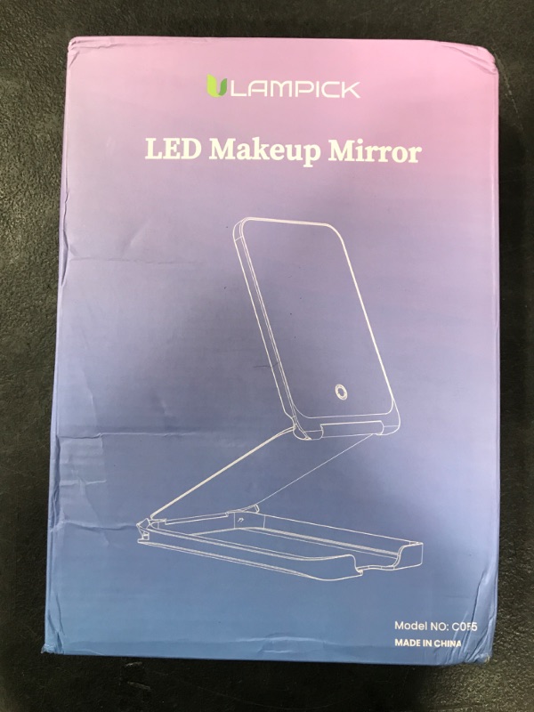 Photo 1 of LAMPICK Travel Makeup Mirror with Lights, Portable 1X Vanity Mirror with 5X Lighted Magnification,72 LEDs 3 Color Lights, Rechargeable 1000mAh Battery, Freely Adjust Height and Angle