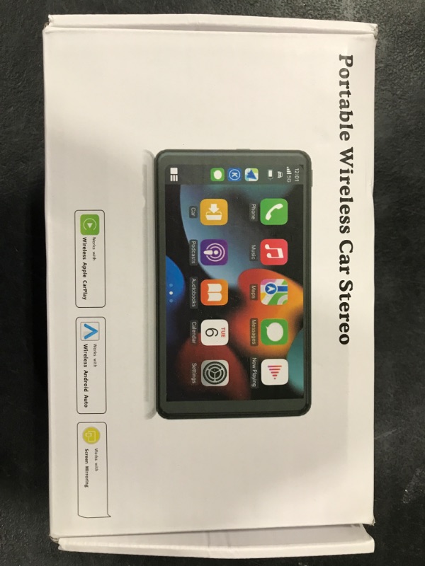 Photo 1 of Apple Carplay Screen for Car, 7" HD Portable Car Stereo Touch Screen with Wireless Android Auto, Backup Camera, Car Audio Receivers with Voice Control, Mirror Link, Bluetooth, GPS Navigation