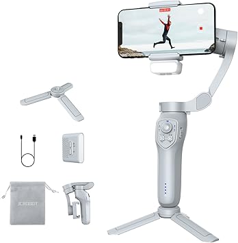 Photo 1 of iSleeky L7C Plus 3-Axis Phone Gimbal Stabilizer With Adjustable Fill Light for Smartphone Video Recording, Android & iPhone, TikTok YouTube Vlogging Kit