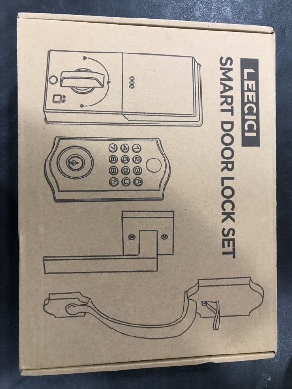 Photo 1 of Smart Front Door Lock Set, APP Control Keyless Entry Door Lock with Handle, Smart Fingerprint Deadbolt, Anti-Peeping Electronic Keypad, Auto Lock, Easy Install, Black