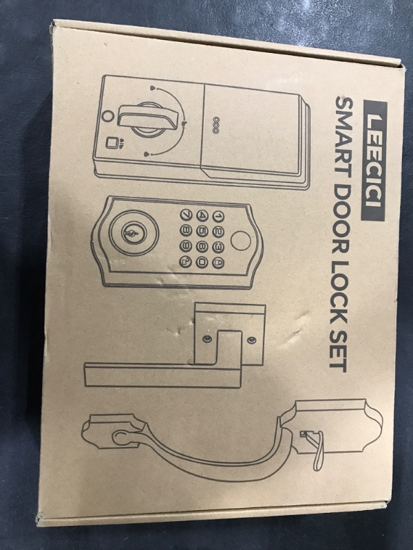 Photo 1 of Smart Front Door Lock Set, APP Control Keyless Entry Door Lock with Handle, Smart Fingerprint Deadbolt, Anti-Peeping Electronic Keypad, Auto Lock, Easy Install, Black
