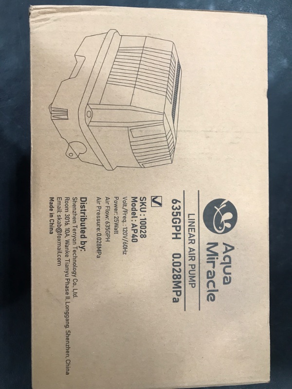 Photo 1 of AquaMiracle Super Powerful Linear Air Pump AP-40 - Pond Aerator, Septic & Hydroponic Air Pump, 635GPH for Koi Ponds, Waste Treatment & Fish Farms