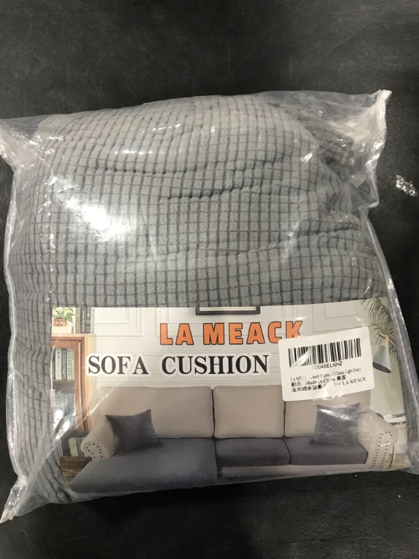 Photo 1 of LA MEACK Couch Cushion Covers for Sectional Sofa L Shape Washable Separate Seat Chaise Couch Cover Stretch Sofa Slipcovers with 2 Pcs Pillowcases(3 Seater + 1 Chaise, Light Grey)