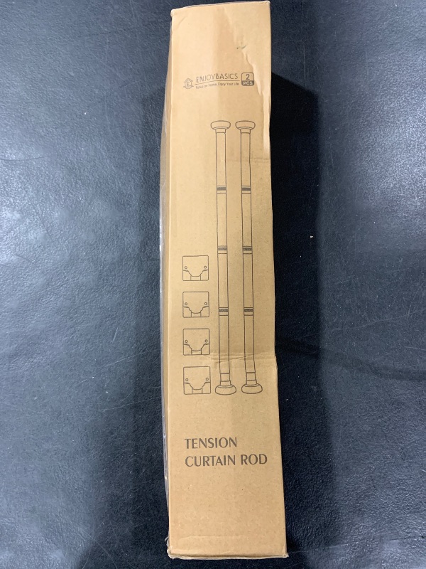Photo 1 of ENJOYBASICS 2 Pack Adjustable Spring Tension Curtain Rods 32 to 66 Inches, Stainless Steel White Shower Rod No Drilling for Window, Bathroom, Closet, Room Divider, 7/8" Diameter