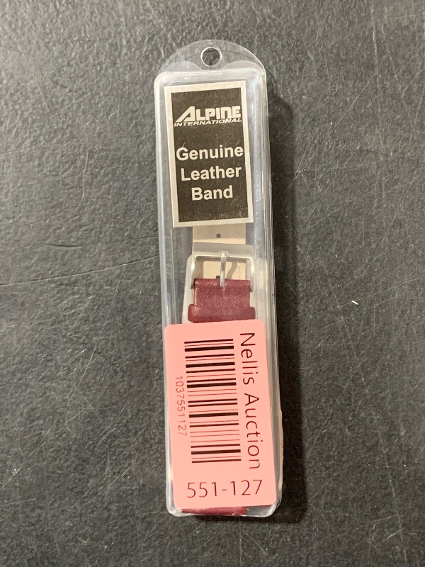 Photo 1 of STUNNING SELECTION ALPINE flat Stitched Genuine Leather Watch strap with Quick Release Spring Bars - Burgundy - 22 mm