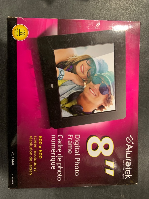 Photo 1 of Aluratek 8 Inch LCD Digital Photo Frame with Auto Slideshow Using USB SD/SDHC (ADPF08SF) - Black