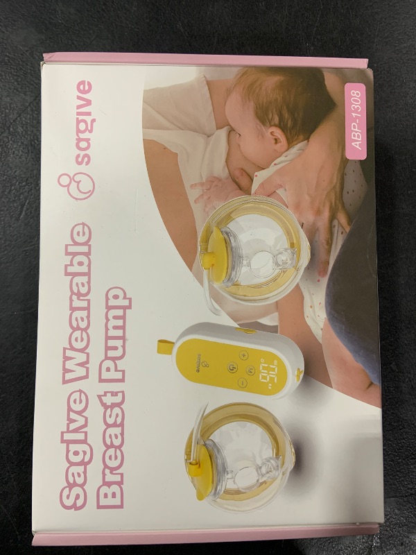 Photo 1 of Saglve Wearable Breastfeeding Pump,Double Electric Breast Pump Portable,Wearable Breast Pumps with LED Display,21mm/24mm Flange