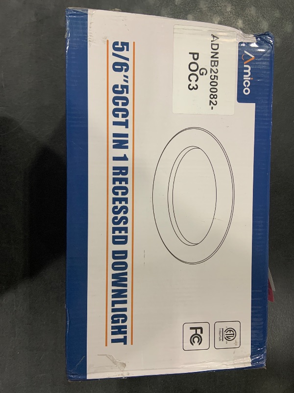 Photo 1 of Amico Recessed Lighting 5/6 Inch, 12 Pack 5CCT Flat LED Can Lights, 2700K/3000K/4000K/5000K/6000K Selectable,12W Eqv 110W, 1050LM Brightness, Retrofit Installation - ETL & FCC, White