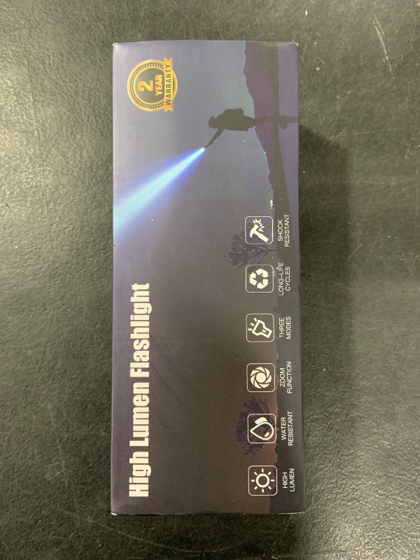 Photo 1 of Laser Flashlights 2400.000 High Lumens Rechargeable, Super Bright LED Flashlight, 5 Modes Flash Light High Powered, Adjustable Tactical Flashlight, Waterproof Handheld Flashlight for Emergencies, Home