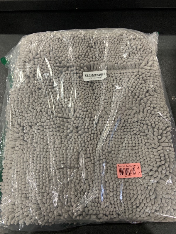 Photo 1 of Smiry Luxury Chenille Bath Rug 59''x20'', Extra Soft and Absorbent Shaggy Bathroom Mat Rugs, Machine Washable, Non-Slip Plush Carpet Runner for Tub, Shower, and Bath Room, Light Grey