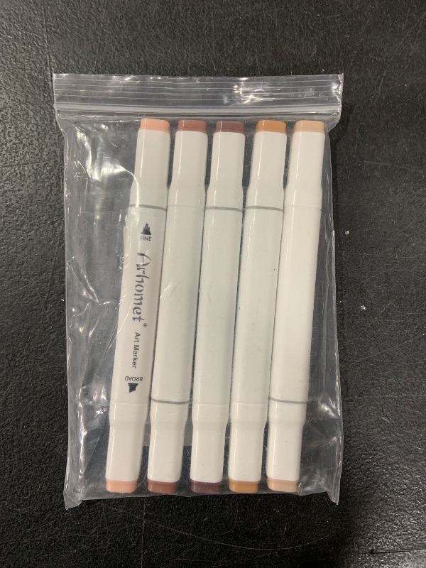 Photo 1 of 6 Colors Skin Tone Alcohol Markers Set, Skin, Wood, Earth Colors Dual Tips Art Markers Drawing Sketched Double Tipped for Adults Beginner Kids (Skin Tone)