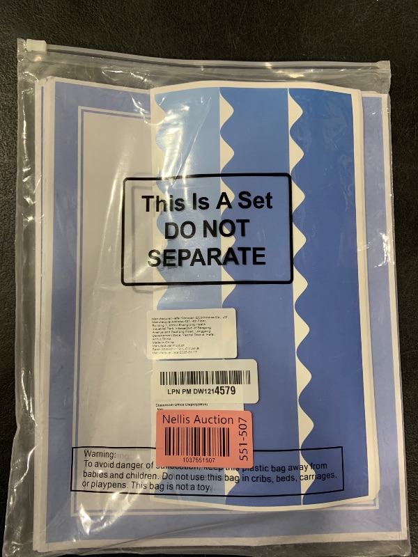 Photo 1 of Dinifee 90 Pcs Science Fair Board Supplies Include 72 Trim Scalloped Bulletin Borders 18 Presentation Board Subtitles for Classroom Office Display(Blue)