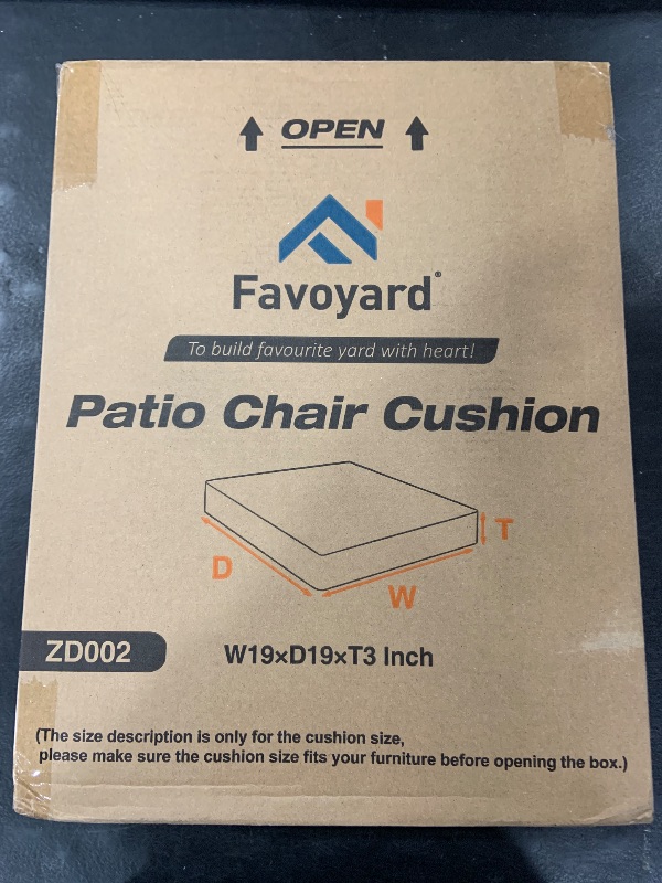 Photo 1 of Favoyard Patio Chair Cushions 19 x 19 x 3 Inch Waterproof Outdoor Seat Cushions for Patio Furniture 3-Year Color Fastness Garden Sofa Couch Chair Pads with Handle & Adjustable Straps Set of 2, Green