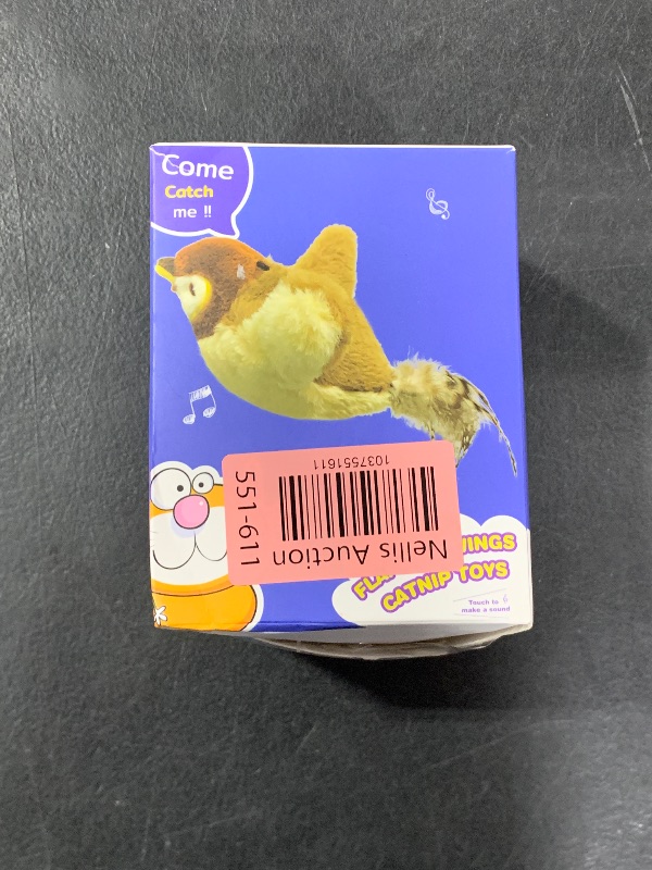 Photo 1 of KreizyGo Cat Toys, Flapping Wings Sparrow, No Flying, Chirping Bird Interactive Catnip Toy for Kitten or Small Dogs, Touch Activated, Rechargeable