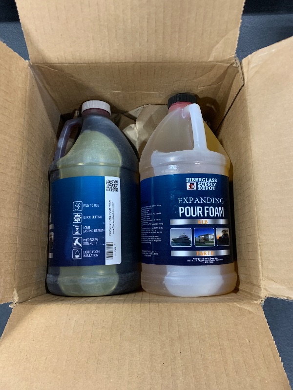 Photo 1 of 6 Lb. Density Expanding Pour Foam, 2 Part Polyurethane Closed Cell Liquid Foam for Boats, Dock Flotation, Carving, Soundproofing, Filling Voids, and Insulation (1 Gallon Kit)