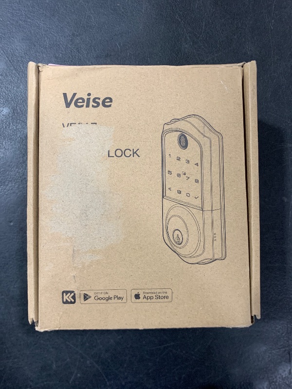 Photo 1 of Veise Fingerprint Smart Door Lock, App Control, 7-in-1 Keyless Entry, Auto Lock, Emergency Power Port, Electronic Touchscreen Keypad, Biometric Smart Locks for Front Door, Matte Black