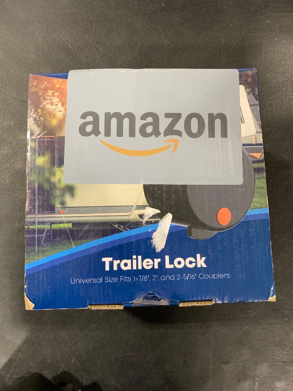 Photo 1 of Kohree Heavy Duty Trailer Coupler Lock, Trailer Tongue Lock Hitch Locks RV Trailer Locks fit 2-5/16 Inch, 2", 1-7/8" Couplers, Durable Structural Steel Safety Tow Lock, 4 Keys & 4 Dust Covers, Black