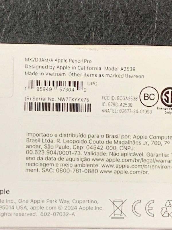 Photo 1 of Apple Pencil Pro: Latest Model - Device Compatibility Check Required - Pixel-Perfect Precision, Tilt and Pressure Sensitivity, Perfect for Note-Taking, Drawing, and Art. Charges and Pairs Magnetically