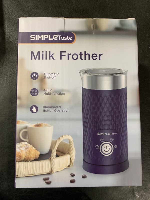 Photo 1 of SIMPLETASTE Milk Frother, 4-in-1 Electric Milk Steamer, Automatic Warm and Cold Foam Maker and Milk Warmer for Latte, Cappuccinos, Macchiato