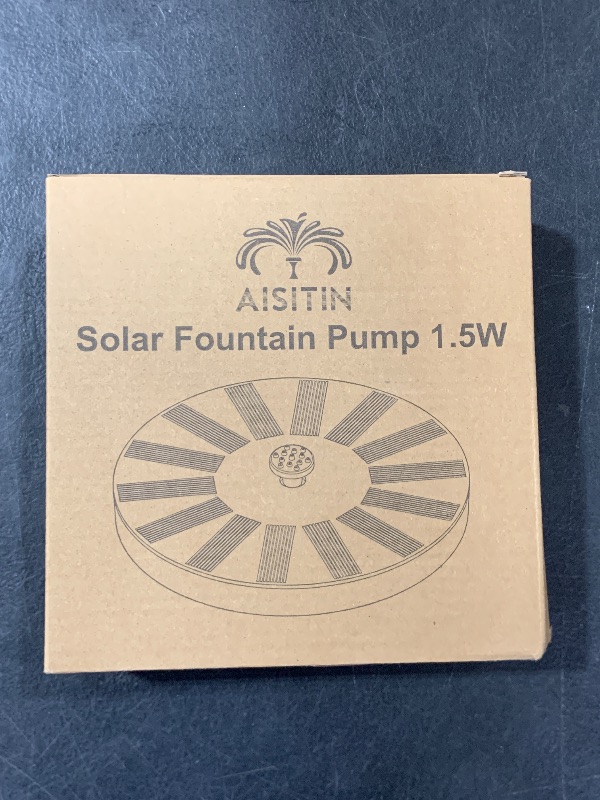 Photo 1 of AISITIN Solar Bird Bath Fountain Pump, Solar Fountain Pump for Bird Bath with 6 Nozzles, Solar Powered Water Fountain Pump for Garden, Ponds, Pool, Fish Tank and Outdoor, 1.5W, 1.5W-New
