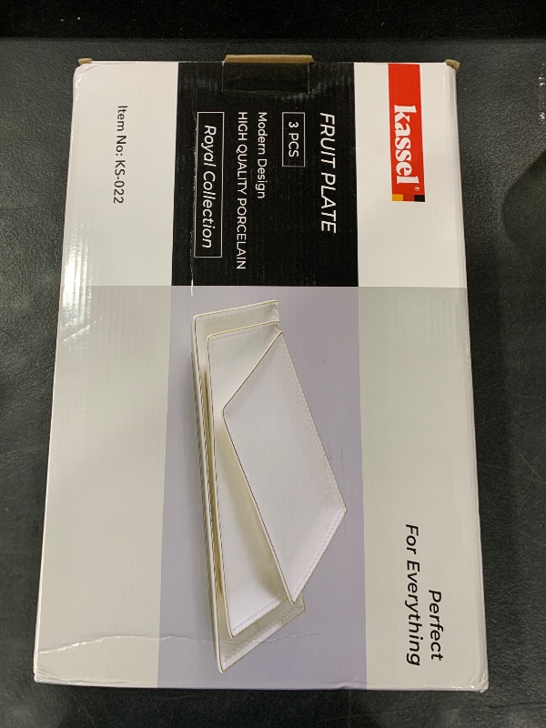 Photo 1 of Kassel Ceramic Serving Platter Set | 14”/12” /10” Rectangular Serving Trays for Entertaining at Parties and Weddings | Oven Safe Large Serving Trays for Tacos, Steak, and Cake