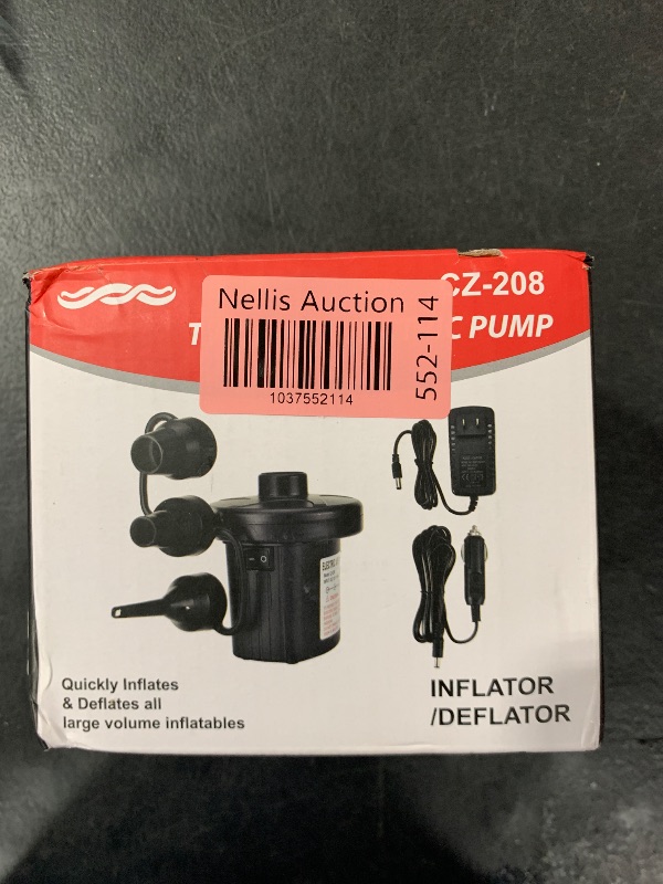 Photo 1 of Air Pump Air Mattress Pump for Inflatables Blow up Pool Raft Bed Boat Toy, Quick-Fill, for Outdoor Camping, Inflatable Cushions, Electric Air Mattress Beds, Boats, Swimming Ring(AC/DC 50W)