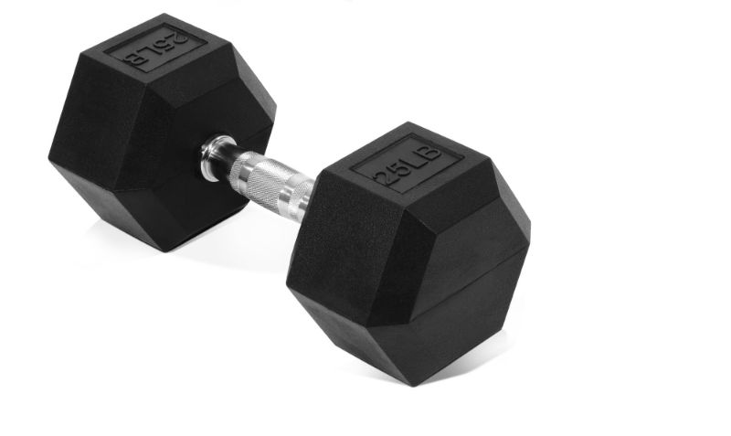 Photo 1 of Fitvids Hex Dumbbells Rubber Coated Hand Weights Pairs for Exercises and Fitness, 25 LB Pair