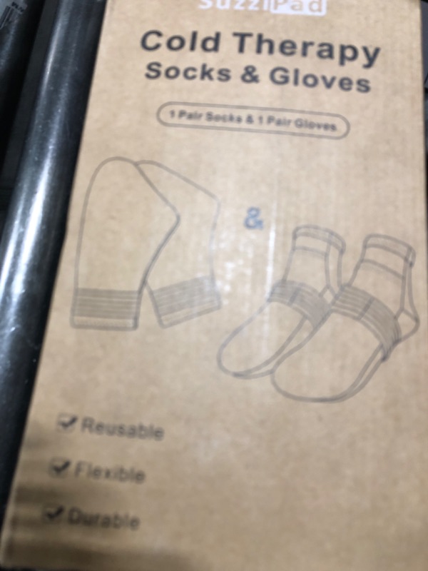 Photo 1 of SuzziPad Chemo Gloves and Socks for Chemotherapy, Cancer Comfort Items, Include 10 Ice Pack, Ideal for Soothing Hand and Foot Discomfort, L