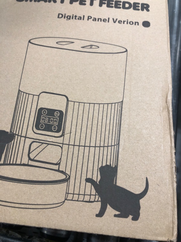 Photo 1 of PAPIFEED Automatic Cat Feeder 3.5L/15 Cup 2.4G WiFi Pet Feeder for Dog Work with Alexa & Echo Timed Cat Food Dispenser for Remote Feeding with Stainless Steel Bowl up to 10 Meals Per Day with APP