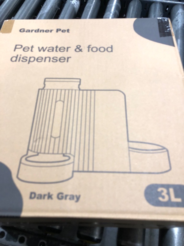 Photo 1 of Gardner Pet Automatic Gravity Cat Food Feeder and Water Dispenser Stainless Steel Two-in-One Set Large Capacity Dispenser for Pets Dogs, Puppies, Kittens, Rabbits