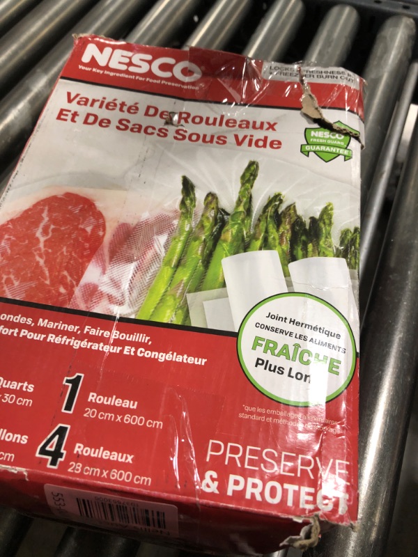 Photo 1 of Nesco VS-07V Vacuum Sealer Bag Variety Pack, Bag/Roll Combo, Clear