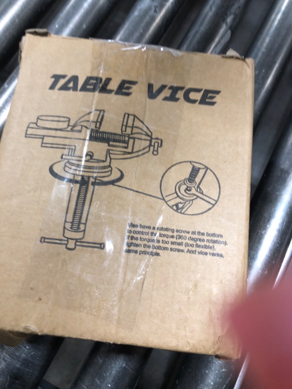 Photo 1 of Table Vise, 3" Bench Vise Universal Rotate 360° Work Clamp-On Vise, Table Vice clamp With Multifunctional Jaw for Woodworking, Drilling, Sawing, Metal Working