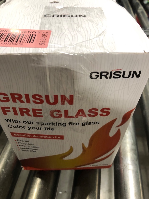 Photo 1 of Grisun Onyx Black Fire Glass for Fire Pit, 1/2 Inch High Luster Reflective Tempered Glass Rocks for Natural or Propane Fireplace, Safe for Outdoors and Indoors Firepit Glass, 10 Pounds
