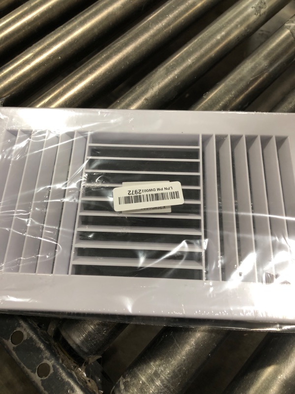 Photo 1 of Three-Way Plastic Side Wall/Ceiling Register in White 12" w X 6" h for Duct Opening (Outside Dimension is 13.75" w X 8" h)