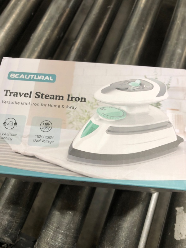 Photo 1 of BEAUTURAL Mini Travel Steam Iron for Clothes with Dual Voltage, Temperature Control, Non-Stick Soleplate and Cord Storage, Ideal for Sewing, Quilting and Handcraft